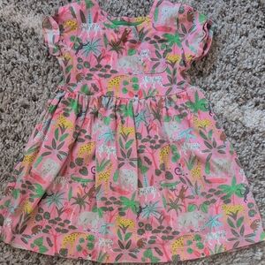 Mini Boden Pink Jungle Print Kids Dress